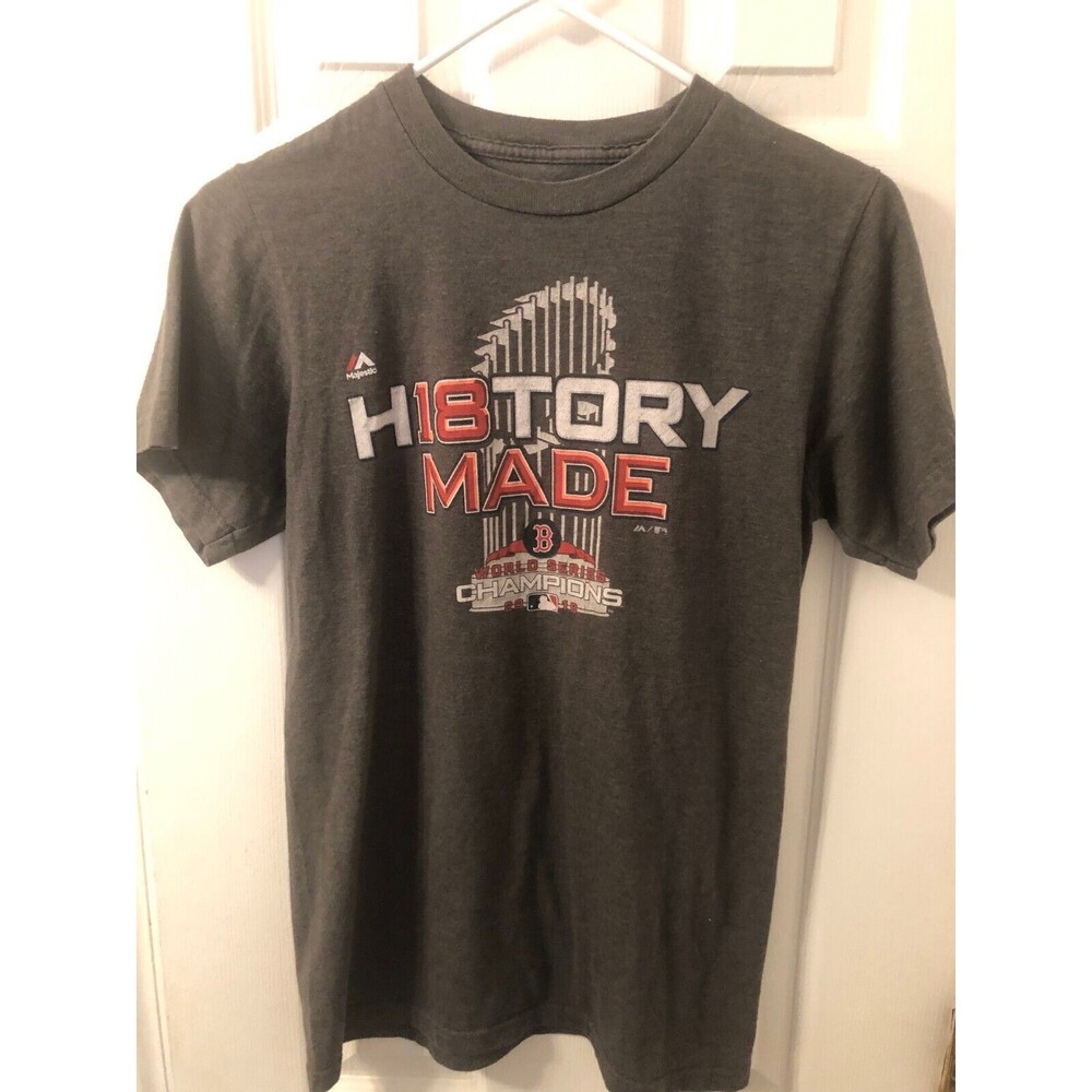 Majestic Boston Red Sox Shirt, 2018 World Series Champions MLB Small, Dark Gray